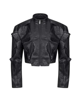 Mauroicardi Spring Autumn Cool Handsome Short Deconstruction Pu Leather Jacket Men Luxury Designer Punk Style Clothes Streetwear