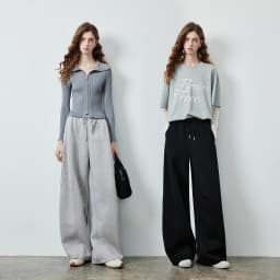 TOYOUTH Women's High Waist Curved Leg Sweatpants 2026 Fall New Arrival Elastic Waist Seam Detail Slimming Loose Fit Athletic