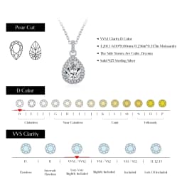 MODIAN 1.2CT Water Drop Moissanite Wedding Necklaces 925 Sterling Silver Exquisite Pendant Necklace For Women Statement Jewelry