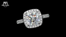 AnuJewel 3ct Cushion Cut D Color Moissanite Halo Engagement Rings 18K Gold Plated Luxury Wedding Band Rings Jewelry Wholesale