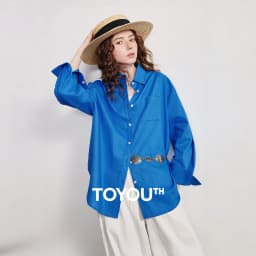 TOYOUTH Women Shirt 2026 Spring New Cotton and Linen Loose Shoulder Mid Length Lapel Shirt Cardigan Jacket