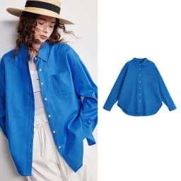 TOYOUTH Women Shirt 2026 Spring New Cotton and Linen Loose Shoulder Mid Length Lapel Shirt Cardigan Jacket