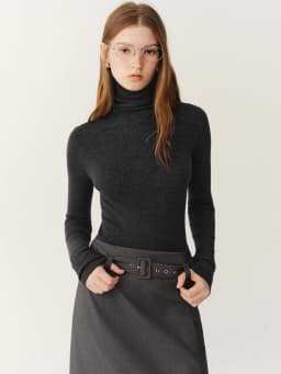 FSLE【Premium Series】German Biella Wool Autumn Super Fine Washable Seamless One-Piece Mock Neck Thermal Base Layer Top New Color