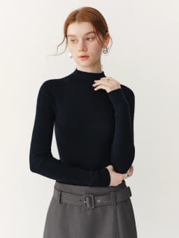 FSLE【Premium Series】German Biella Wool Autumn Super Fine Washable Seamless One-Piece Mock Neck Thermal Base Layer Top New Color