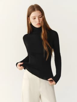 FSLE【Premium Series】German Biella Wool Autumn Super Fine Washable Seamless One-Piece Mock Neck Thermal Base Layer Top New Color