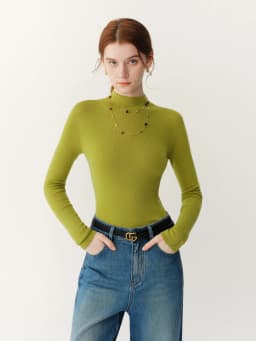 FSLE【Premium Series】German Biella Wool Autumn Super Fine Washable Seamless One-Piece Mock Neck Thermal Base Layer Top New Color