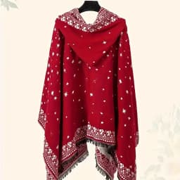 Ethnic Hooded Cape Shawl for Northwest China Travel Photography Warm Imitation Cashmere Outerwear Ethnic style hat