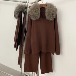 Reality Fur Jacket Pullover Set Woman Spring Knitted Suit Knitwear Female Real Fox Fur Collar Sweater Lady Autumn Knitted New