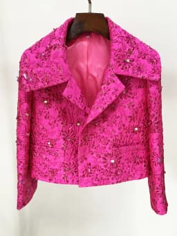 HIGH STREET Newest 2026 Star Style Designer Jacket Women's Beaded Floral Jacquard Trimmed Jacket