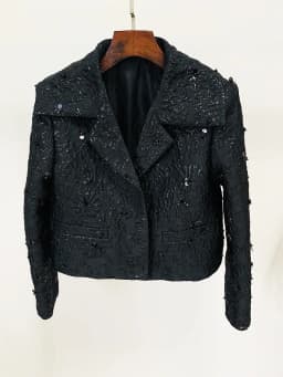 HIGH STREET Newest 2026 Star Style Designer Jacket Women's Beaded Floral Jacquard Trimmed Jacket