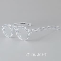 57171 Vintage Round Acetate Spectacles Frame Women Fashion Rivet Optical Transparent Eyeglass Men Trend Prescription Glasses