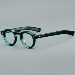 57171 Vintage Round Acetate Spectacles Frame Women Fashion Rivet Optical Transparent Eyeglass Men Trend Prescription Glasses