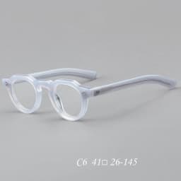 57171 Vintage Round Acetate Spectacles Frame Women Fashion Rivet Optical Transparent Eyeglass Men Trend Prescription Glasses