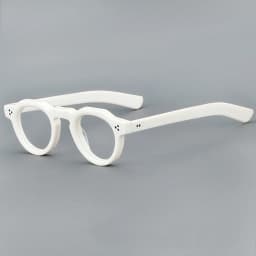 57171 Vintage Round Acetate Spectacles Frame Women Fashion Rivet Optical Transparent Eyeglass Men Trend Prescription Glasses