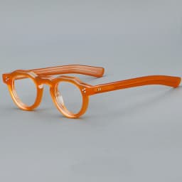 57171 Vintage Round Acetate Spectacles Frame Women Fashion Rivet Optical Transparent Eyeglass Men Trend Prescription Glasses