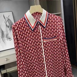 High Quality Satin Silk Shirt Women's 2025 New Spring Summer Long Sleeved Mulberry Silk Top with Striped Patchwork Shirt Blouses