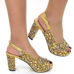 Venus Chan Nigerian Green Color Women's Party High Heel Shoes Full Diamond Design Fashion Summer Sandals Wedding Ladies Shoes