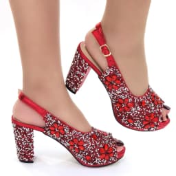 Venus Chan Nigerian Green Color Women's Party High Heel Shoes Full Diamond Design Fashion Summer Sandals Wedding Ladies Shoes