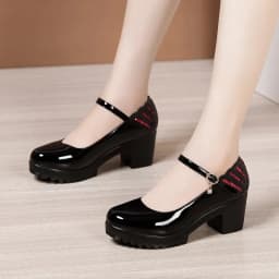 6 8 10cm Small Size 32-43 Shallow Patent Leather Shoes Women Mary Janes 2026 Fall Block Heels Shoes Platform Pumps Office Mom