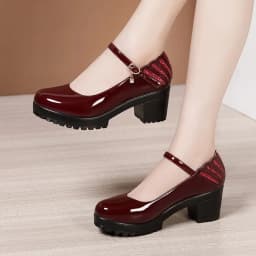 6 8 10cm Small Size 32-43 Shallow Patent Leather Shoes Women Mary Janes 2026 Fall Block Heels Shoes Platform Pumps Office Mom