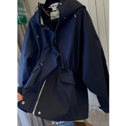 Cotton Khaki Hooded Trench Coat Women's Autumn And Winter New Short Coat Retro Casual Loose Top