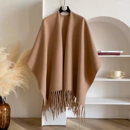 Winter Women Poncho Warm Shawl Double Sided Designer Thickening Blanket Luxury Scarf Female Cloak Cashmere Pashmina Cape Stole
