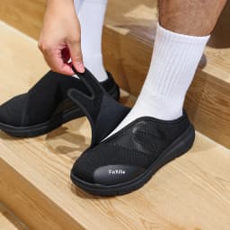 FitVille Men's Half Slippers Diabetic Shoes Extra Wide Adjustable Lightweight Casual Shoe For Swollen Feet Plantar Fasciitis