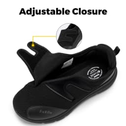 FitVille Men's Half Slippers Diabetic Shoes Extra Wide Adjustable Lightweight Casual Shoe For Swollen Feet Plantar Fasciitis