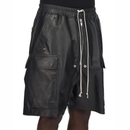Mauroicardi Summer Cool Handsome Casual Soft Black Pu Leather Straight Shorts for Men Elastic Waist Drawstring Clothes 2023