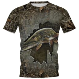 New Fishing T-Shirt Men Tshirt Dog Fish Graphic Clothing O-Collar Oversized Tops Outdoor Sport Apparel Summer for Male Tee Shirt