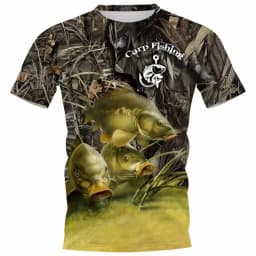 New Fishing T-Shirt Men Tshirt Dog Fish Graphic Clothing O-Collar Oversized Tops Outdoor Sport Apparel Summer for Male Tee Shirt