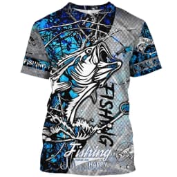 New Fishing T-Shirt Men Tshirt Dog Fish Graphic Clothing O-Collar Oversized Tops Outdoor Sport Apparel Summer for Male Tee Shirt