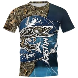 New Fishing T-Shirt Men Tshirt Dog Fish Graphic Clothing O-Collar Oversized Tops Outdoor Sport Apparel Summer for Male Tee Shirt