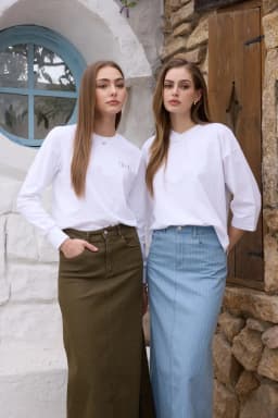 AS AW26 Black pinstripe denim skirt with stretch fashion woman clothes lady wear