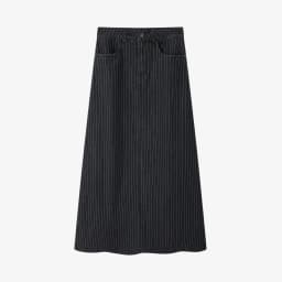 AS AW26 Black pinstripe denim skirt with stretch fashion woman clothes lady wear