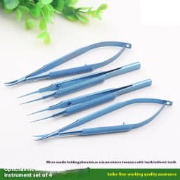 Instrumentos Cataract Set Phaco Set Tweezers Needle Holders 4pcs/set Ophthalmic Microsurgical Instruments