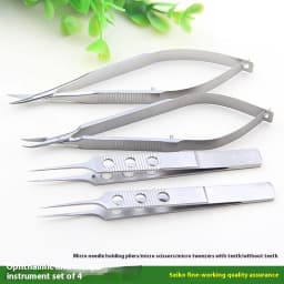 Instrumentos Cataract Set Phaco Set Tweezers Needle Holders 4pcs/set Ophthalmic Microsurgical Instruments