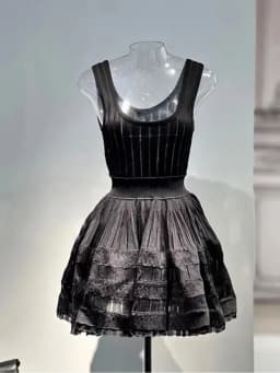 Six Colors High-end 2024New Short Dress Women's Summer French Style Exquisite Design Sense Niche Sleeveless Vest Stitching Dress