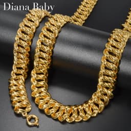 2PCS Bracelet Jewelry Set Collection for Women Luxury Gold Plated Color Dubai Necklace Man Chains Thick Links Gift