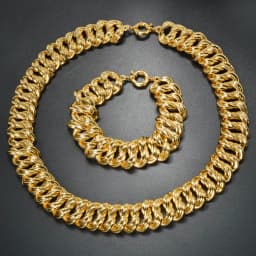 2PCS Bracelet Jewelry Set Collection for Women Luxury Gold Plated Color Dubai Necklace Man Chains Thick Links Gift