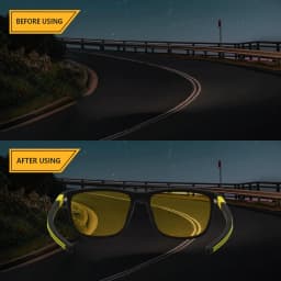 ZENOTTIC Square Polarized Night Vision Sunglasses - Lightweight TR90 Frame UV Blocking Shade for Driving Fishing Golf Sport