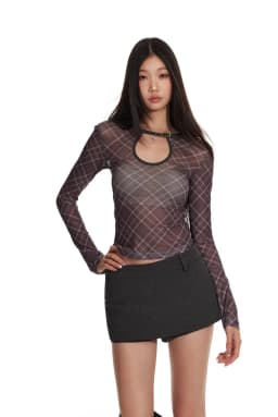 Women's Side Zippers Detail Skort Tailored Mini Skirt With Belt Loops