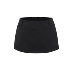 Women's Side Zippers Detail Skort Tailored Mini Skirt With Belt Loops
