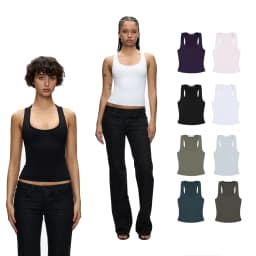 Tank Top with Wide Shoulder Straps, Racerback Tank Top, Sports and Everyday Wear Base Shirt, Trendy High-Elastic Solid Color Tight-Fitting Top, Casual Versatile Tank Top, Slim-Fit Flattering Base Shirt
