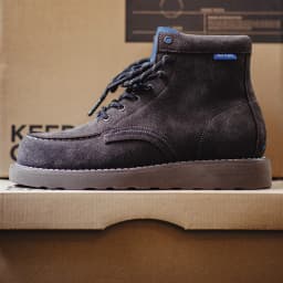 Maden Men's Retro Brown High Top Work Boots Chunky Sole Lace-Up Cow Suede Thermal Combat Boots for Autumn and Winter Shoes