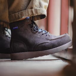 Maden Men's Retro Brown High Top Work Boots Chunky Sole Lace-Up Cow Suede Thermal Combat Boots for Autumn and Winter Shoes