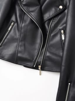 Ailegogo New Spring Autumn Moto Biker Loose Black Faux Leather Jacket Streetwear Female Zipper Coat Outwear