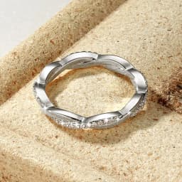 IOGOU 14k Gold Filled Moissanite Full Eternity Rings Fashion Twist Shank Stackable Finger Bands for Womem GRA Cerified Jewelry