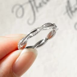 IOGOU 14k Gold Filled Moissanite Full Eternity Rings Fashion Twist Shank Stackable Finger Bands for Womem GRA Cerified Jewelry