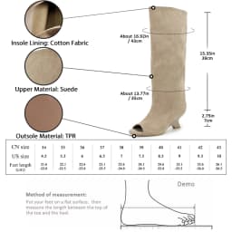 GMQM 2025 New Women’s Slouchy Knee High Boots Open Toe Wedge Heel Wide Calf Pull On For Winter Fall Fashion Casual Dress Tall